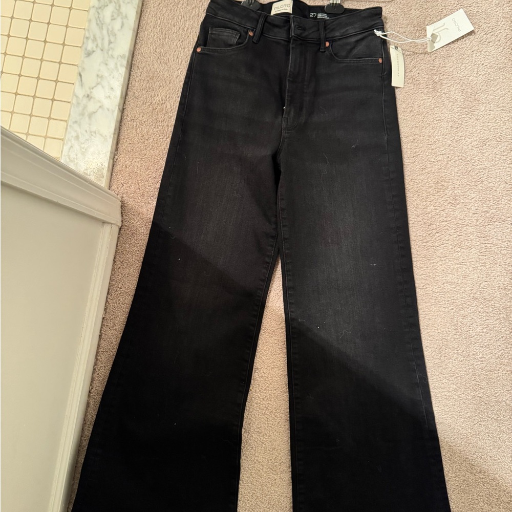 High rise Pilcro black flare jeans